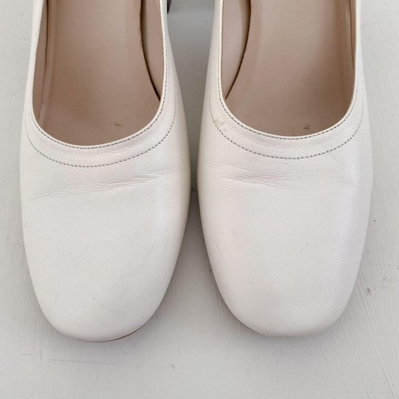 Everlane Size 9 Cream Off-White The Day Heel in Bone Leather Block Heel Pump - Picture 3 of 11
